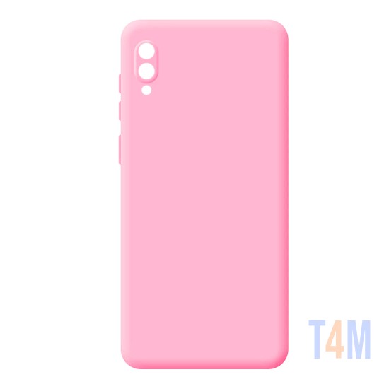 Capa de Silicone Macio com Moldura de Câmera para Samsung Galaxy A02 Rosa